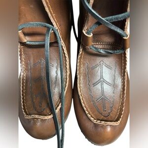 KEROS Beak Toe Boots size‎ 43. Leather with leather strings